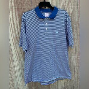 Vintage 90’s Brooks Brothers XXL blue striped Golden Fleece polo shirt